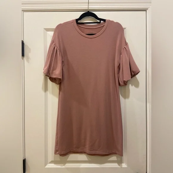 Francesca's Collections | Dresses | Francescas Puff Sleeve Shift Dress  Dusty Rose | Poshmark